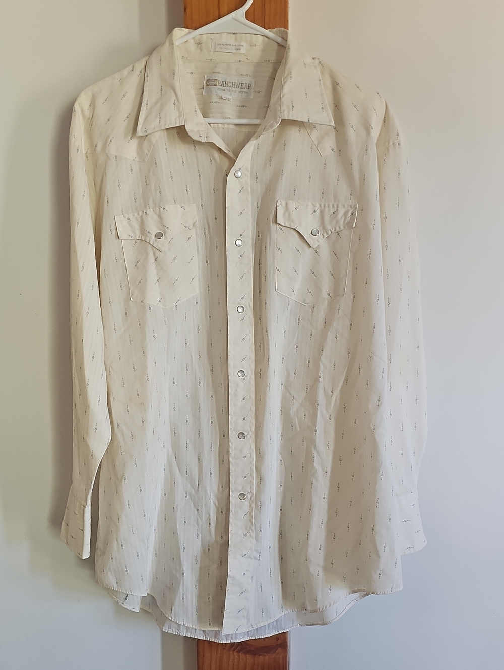 Vintage  Ranchwear Western Shirt with Subtle Stripe Detail